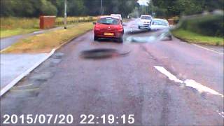 Van driver trying to force his way down road & speeding van.