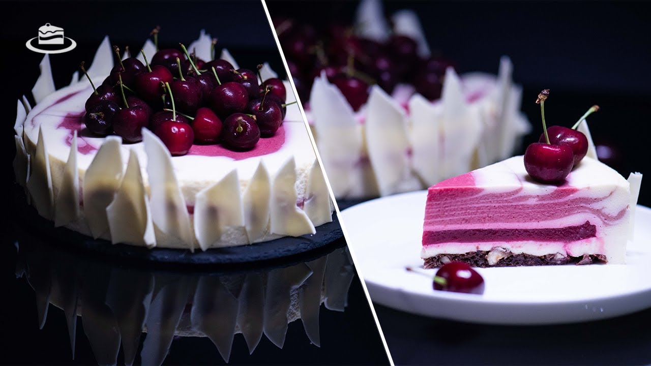 Tort Entremet cu Visine si Ciocolata Alba / Sour Cherry & White Chocolate Entremet Cake