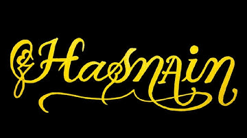 Husnain Name Signature Calligraphy Status | How to Draw, Cursive Calligraphy with Cut Marker