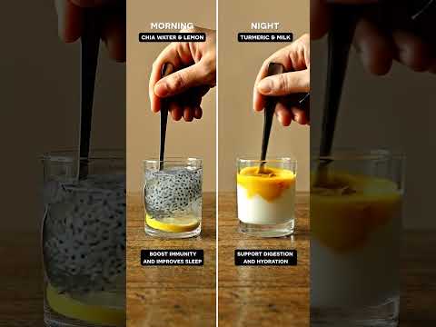 The HEALTHIEST Morning & Night Drinks - Healthy Drinks Recipe #ytshorts #viral #trending #drinks thumbnail image