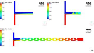 Sunflower oil/ethanol mixing process in three different microchannels (T-shape, MSE and MTB)