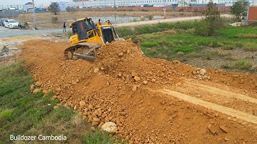 FUll PROCESS WITH MANY YEARS OF EXPERIENCE TO BUILD A LONG ROAD USING MACHINE SHANTUI BULLDOZER
