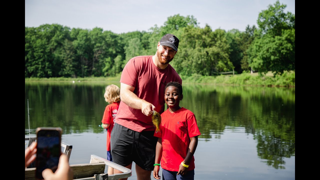 Frank Ragnow's first Camp Huddle Up at YMCA Ohiyesa - June 10, 2023