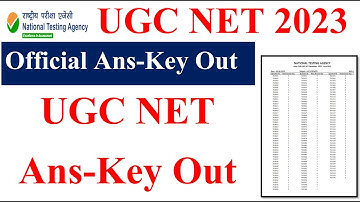 Official Ans-Key Out | UGC NET Ans-Key 2023| UGC NET Exam Results | UGC NET  2023