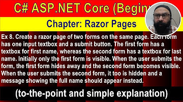 Exercises and Practice Questions on ASP.NET Core Ch2 Ex 8 (2 min Preview) | ASP.NET Core Tutorial