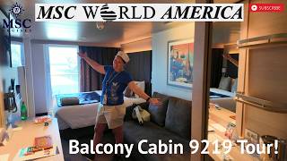 MSC World America Balcony Cabin 9219 Tour!! | Balcony Cabin Class!