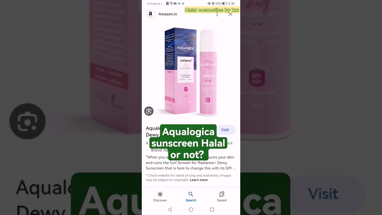 Aqualogica sunscreen Halal vegan or not? 