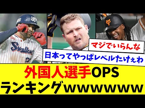 Foreign Player OPS Rankings LOL [NanJ Reactions] [Pro Baseball Reactions] [2ch Thread] [5ch Thread]