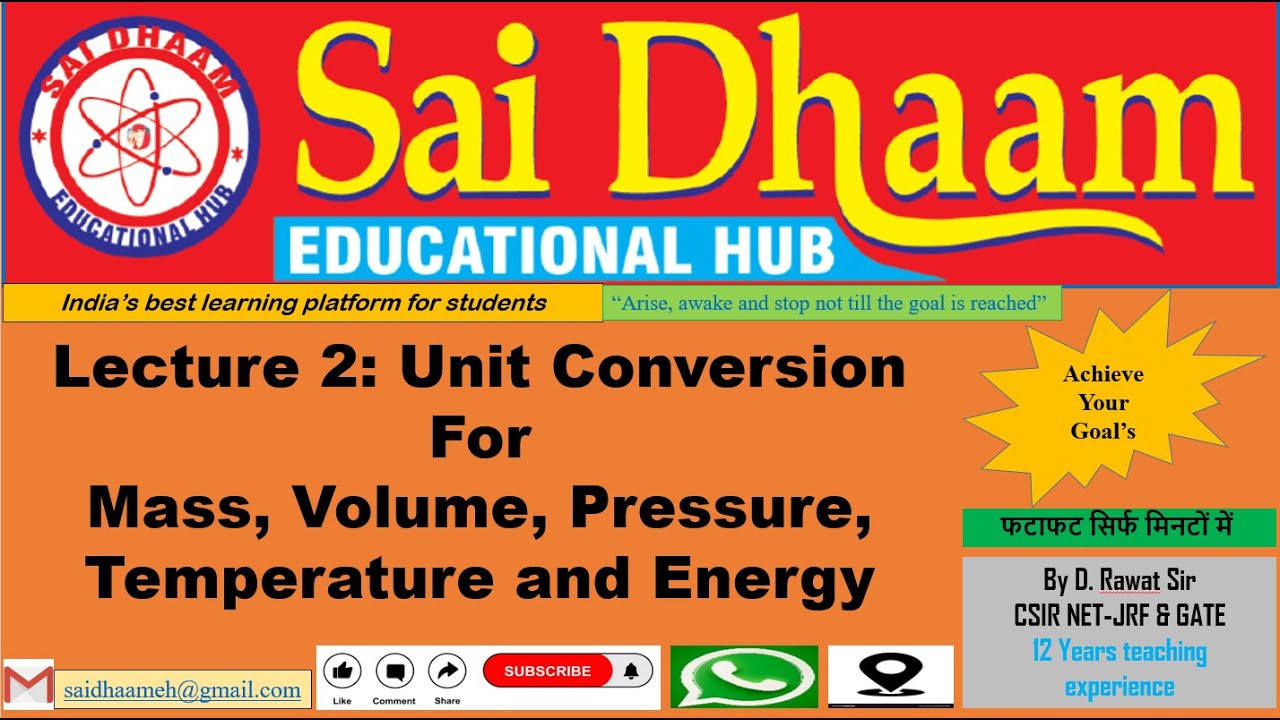 Lecture 2: Unit Conversion Chemistry Class 11 | 10  Min. || NEET & JEE 2025 || Advance Level