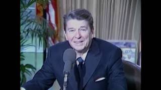 President Reagan's First Radio Address on the Economic Recovery in the Oval Office, April 3, 1982