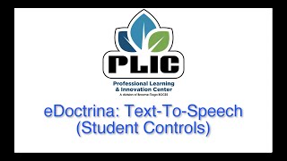 eDoctrina: Text-To-Speech Student Controls