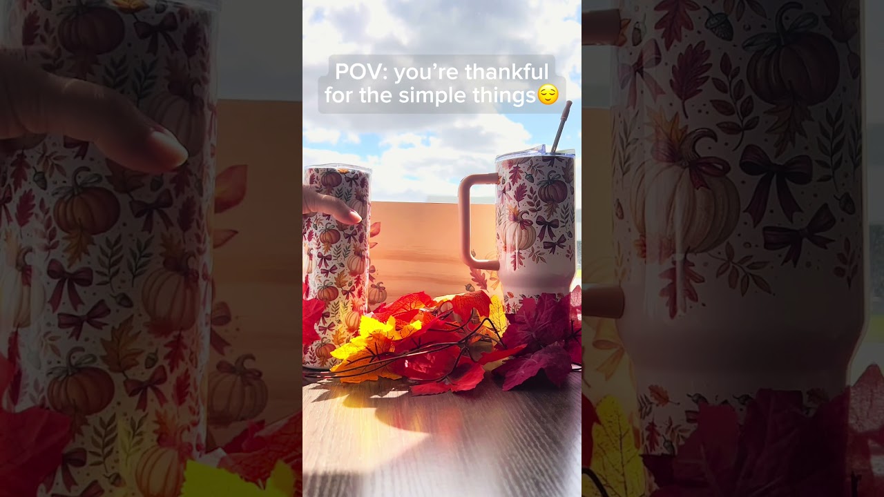 Thankful for family, food, and my tumbler 🧡Shop NOW for that Thanksgiving vibe!  