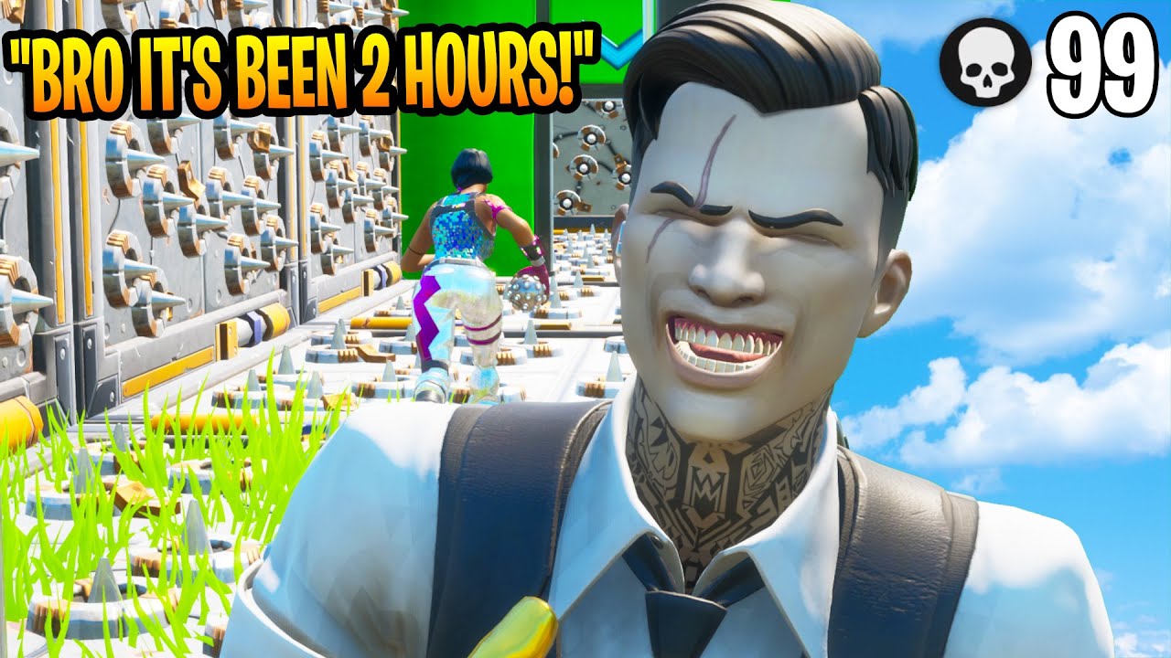 I told him this YouTuber Deathrun was Short...it took 2 hours LOL  (Fortnite Creative)