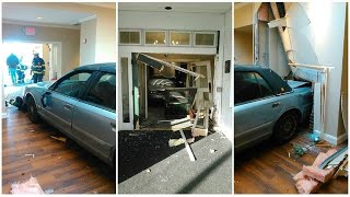 Elderly women crash car into funeral home during service