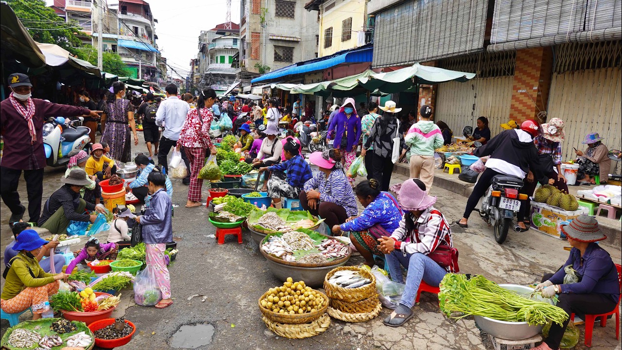Amazing Cambodia Food Vlog In Phnom Penh City - Breakfast & Fresh Market Food