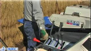 ISEKI   HMG73E  脱殻機ハーべスタクローラー タナキカ》イセキハーベスター HMG73E - YouTube