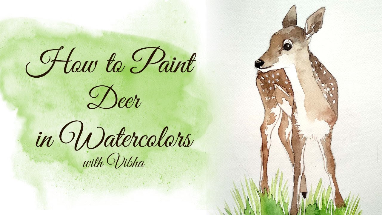 HOW TO PAINT DEER IN WATERCOLOR...STEP BY STEP PAINTING TUTORIAL YouTube