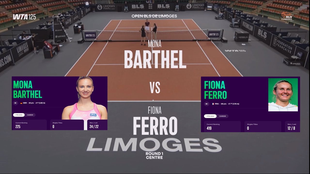 (Q) Mona Barthel (GER) vs  (WC) Fiona Ferro (FRA) - Game, Set, Match