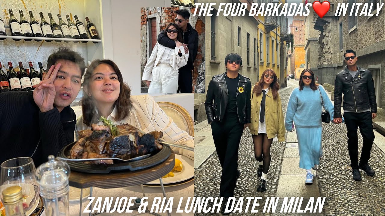 ZANJOE & RIA LUNCH DATE IN MILAN 😍 FOUR BARKADAS INIKOT ANG STREET NG ITALY