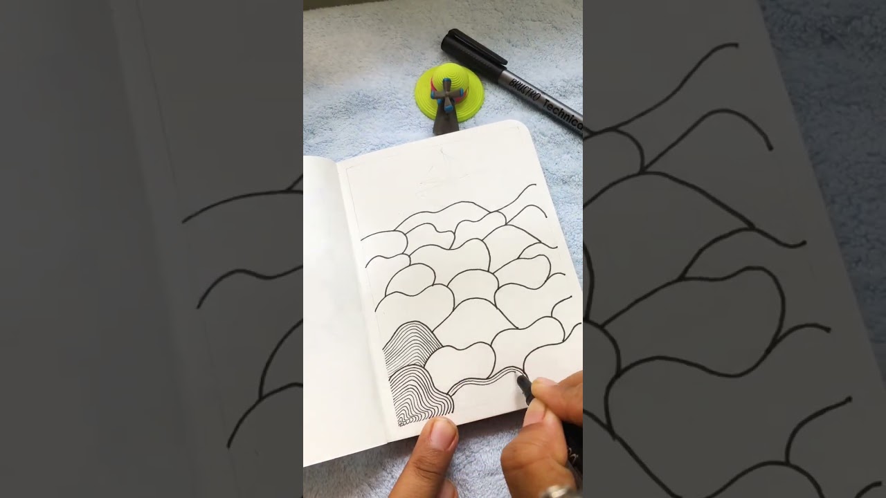 🔟ZENTANGLE | ENJOY DOODLING WAVES 🌊 | 