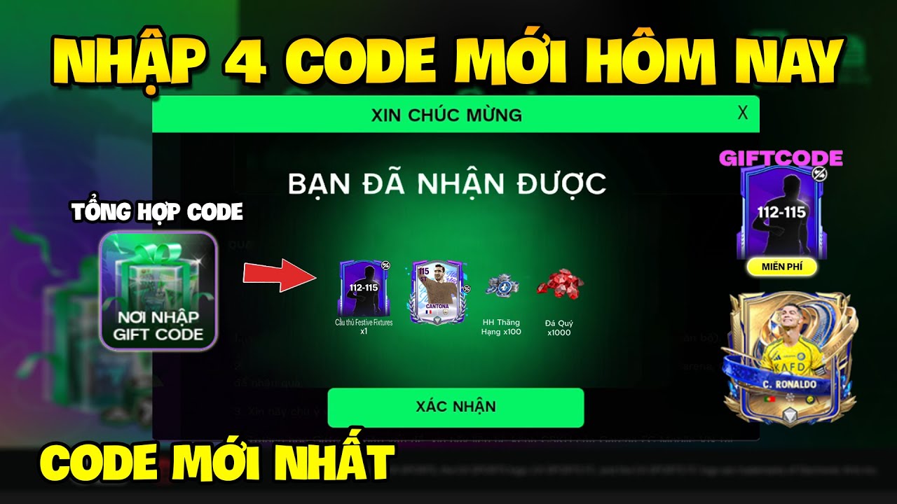 Nhập 4 Code Fc Mobile VN Mới Nhất Nhận Quà FV, Pack Cầu Thủ Và Gem Miễn Phí Còn Sử Dụng Được
