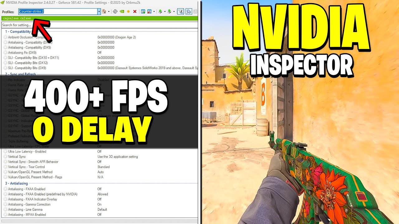 🔧 Как повысить FPS, исправить лаги и падение FPS в CS2 с помощью настроек Nvidia Profile Inspector