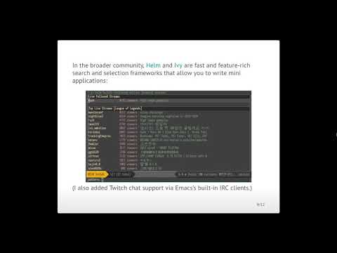EmacsConf 2019 - 11 - Browsing Twitch.tv from Emacs - Aaron Jacobs
