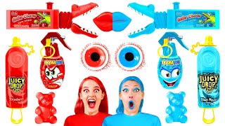 Desafío de Comida Roja vs Comida Azul | Desafíos Divertidos por RaPaPa Challenge