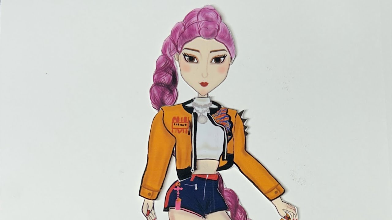 K-pop demon hunter Rumi Huntrix  paper doll diy,🌺 [Paper Diy]🌺, Cutting Relaxing ASMR 