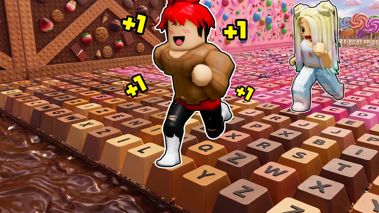 CADA SEGUNDO +1 DE VELOCIDAD EN EL OBBY DE TECLADO ASMR de CHOCOLATE en Roblox con LYNA