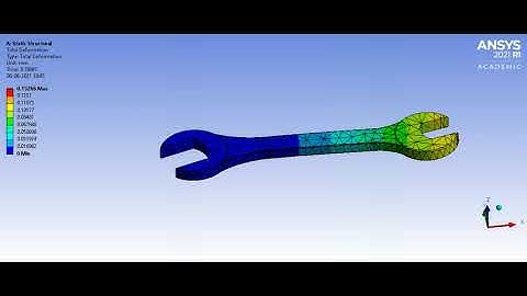 Total deformation Animation for Wrench #Ansys #FEA
