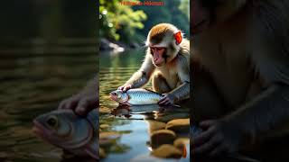 🐒 The Monkey and the Fish – A Short Moral Story 🐟#motivation #shortfeeds