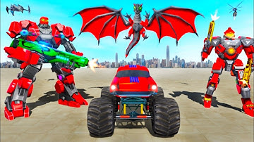 Monster Truck Robot Wars, New Dragon Robot Game,Android iOS gameplay,
