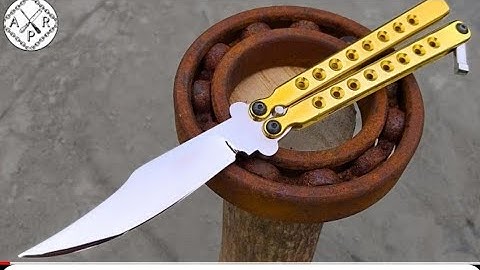 Turning a Rusty Bearing into a Beautiful but Extremely Sharp BUTTERFLY KNIFE
