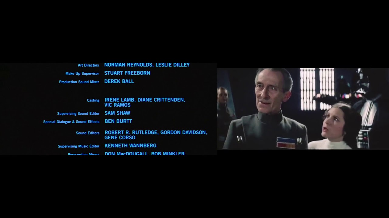 Star Wars (1977) Cannonball Run-style end credits - Fan-made Cannonball Run-style end credits sequence (including bloopers).