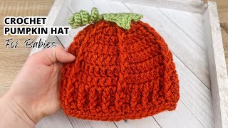 CROCHET PUMPKIN HAT FOR BABY - How to Crochet a Pumpkin Hat (With Sizing Tips!)