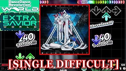 【DDR WORLD】 量子の海のリントヴルム (STARDOM Remix) / かめりあ [SINGLE DIFFICULT] 譜面確認+Clap