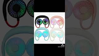 Neck Fan for Kitchen | with RGB Lights Folding Handheld Fan Wearable