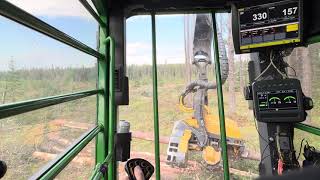 John deer 853 cutting jack pine with a H7HD