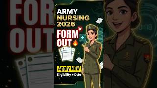 🔥 Indian Army Nursing 2026 New Update | Application Form, Exam Date &amp; Eligibility #army #nursing