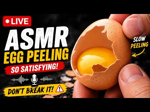 Raw egg peeling challenge : ASMR Live 🥚