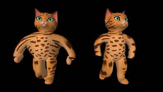 Animated T-pose model of Bengal cat.