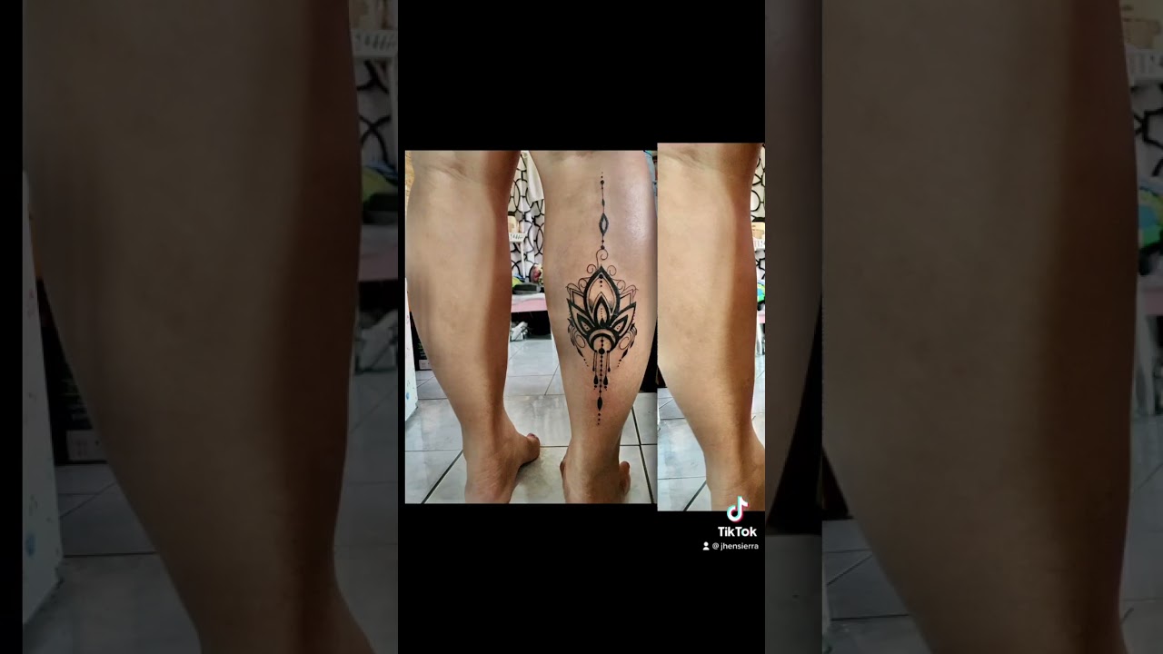 FLOWER TATTOO ON CALF 