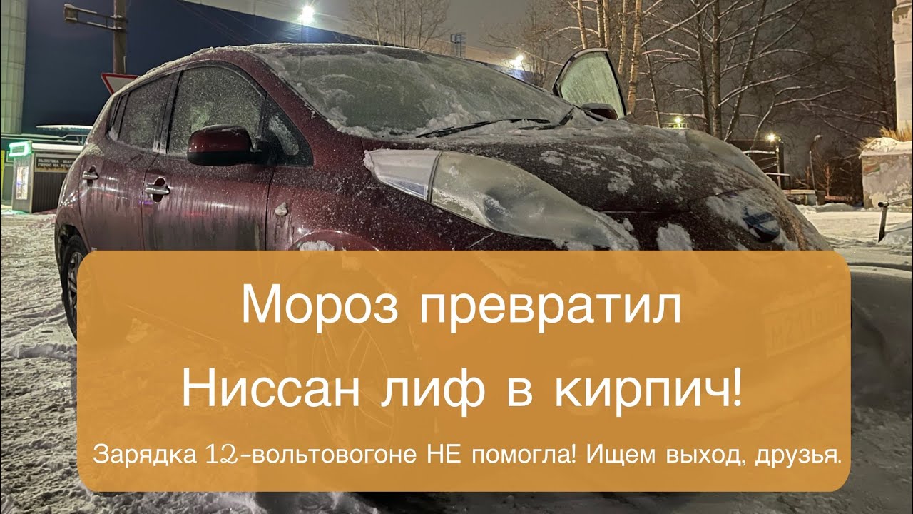 Ниссан лиф умер в мороз! Пытаюсь воскресить🥶