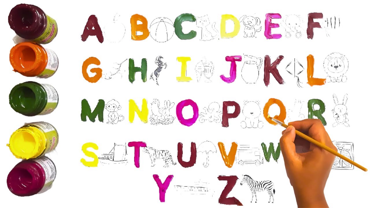 color abcd for kids ️ ️ a for apple ️ ️ abcd - YouTube