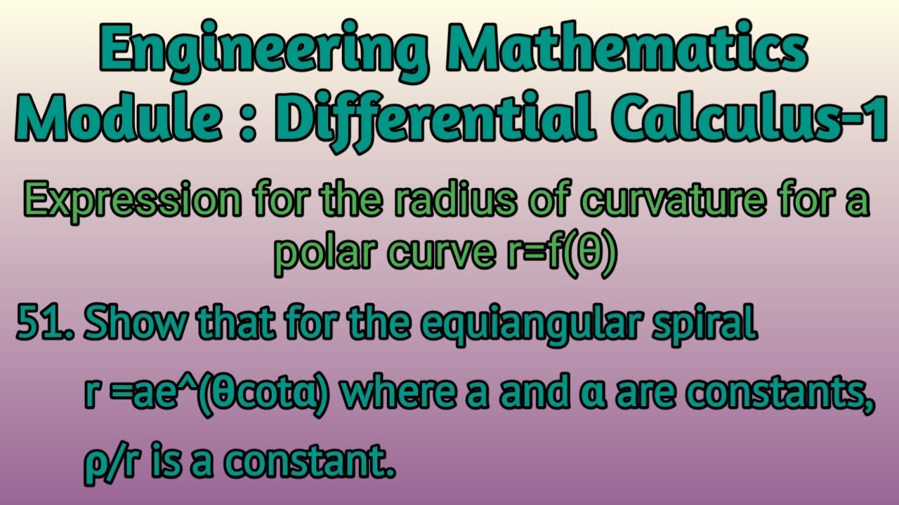 Show That For The Equiangular Spiral r=ae^(θcotα) Where a And α Are