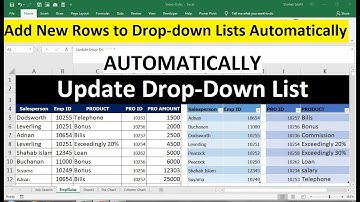how to update drop-down list in excel