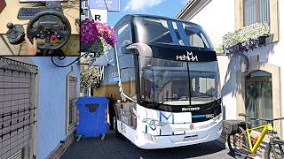 Realistic Bus Driving through Tight roads of Portugal 🇵🇹 | Bus Simulator | Logitech G29 Setup screenshot 3