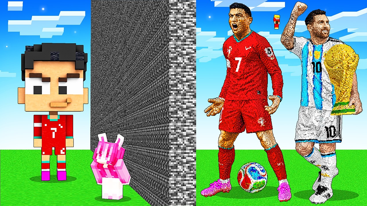 RONALDO vs MESSI Build Battle in Minecraft!