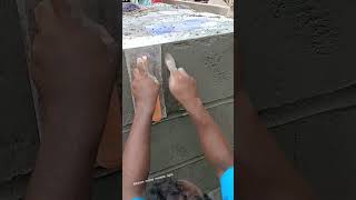 Perfect Square Cut Groove Cement Plaster Design.